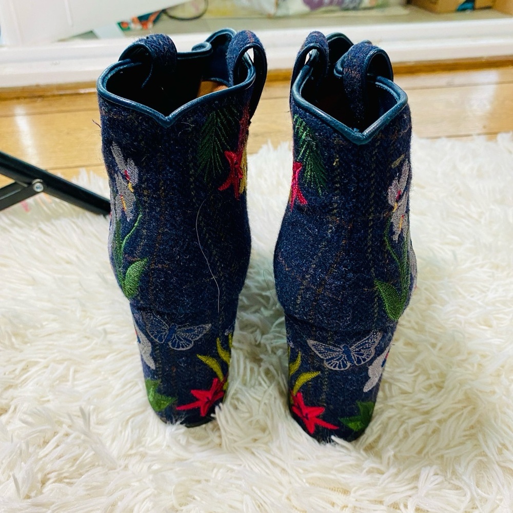 LAURENCE DACADE PARIS EMBROIDERED FLORAL ANKLE BOOTS Made in ITALY EU 38.5 7.5 - Picture 7 of 10